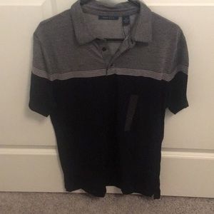 Men’s Perry Ellis black and white collared shirt